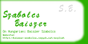 szabolcs baiszer business card